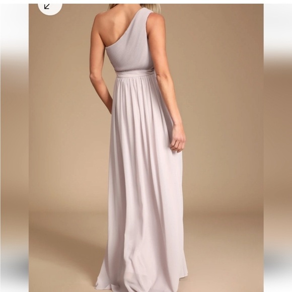 Lulus Lovely Endings Dusty Lilac One Shoulder Pleated Maxi Dress - Picture 5 of 5